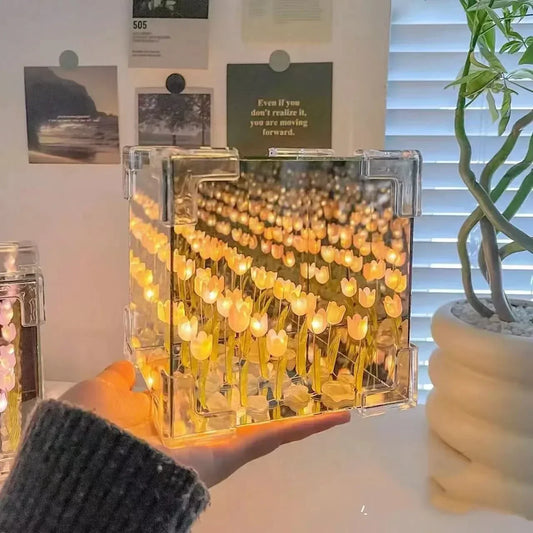 Nouvelle lampe de nuit tridimensionnelle créative en forme de tulipe 2