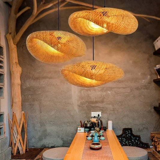 lampe suspendue bambou