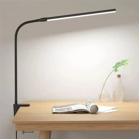 Lampe de bureau à LED à double tête et clip
