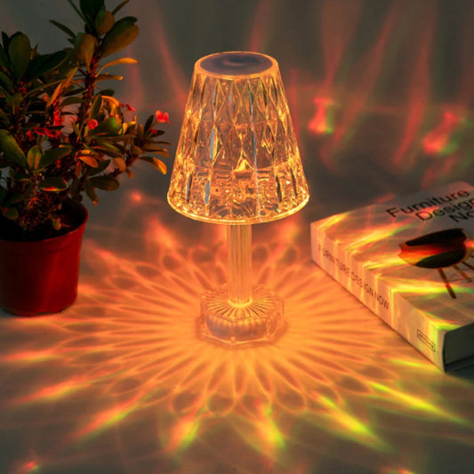 Lampe de chevet à projection en cristal diamants