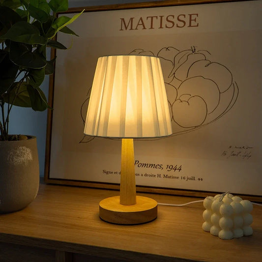 lampe de chevet bois blancs